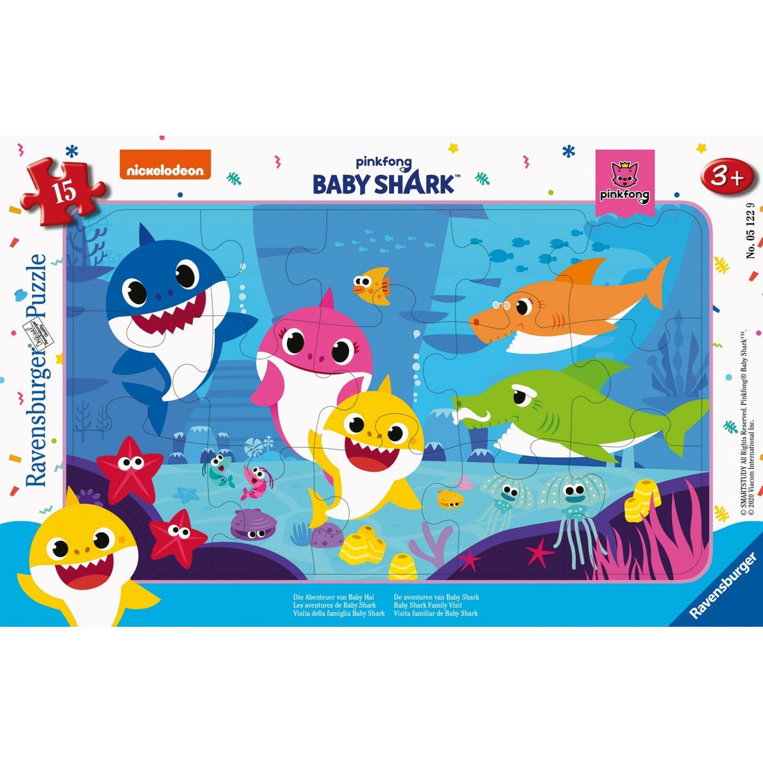 Ravensburger (5122) 15 Pcs Frame Puzzle Baby Shark - 4005556051229 - CrystalLotus.eu