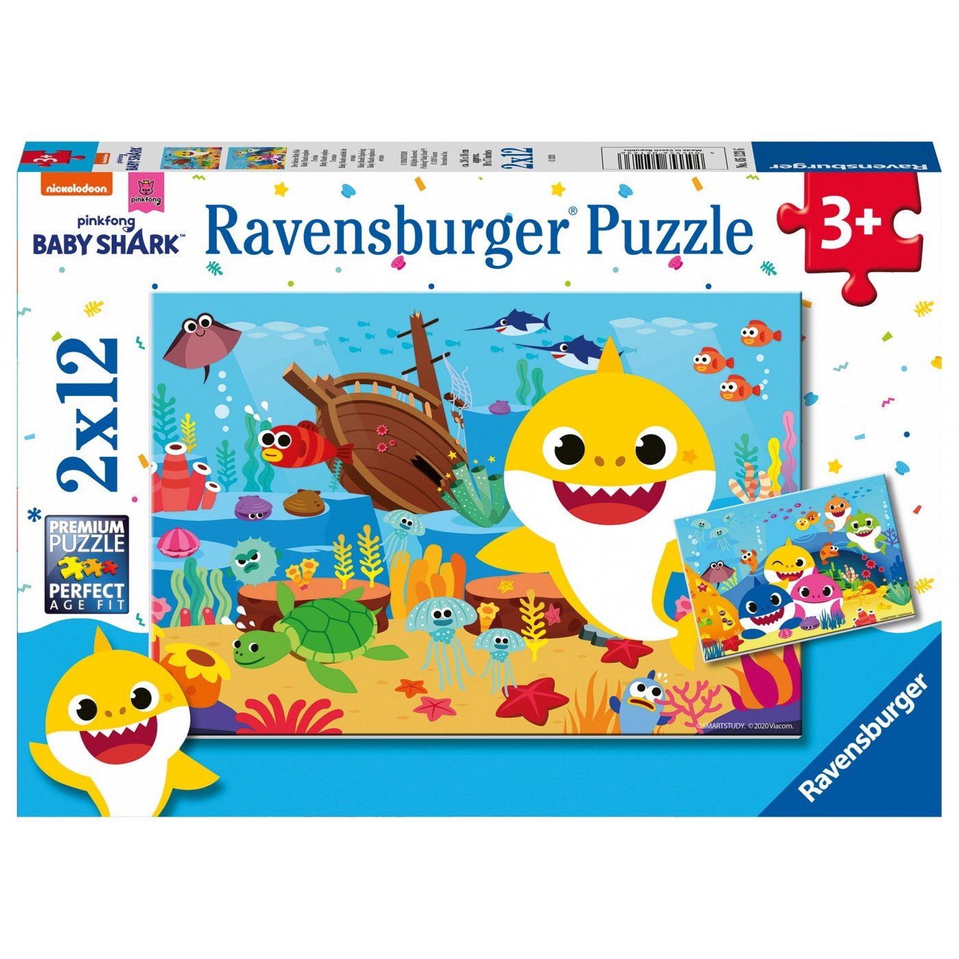 Ravensburger (5123) 2X12 Pcs Puzzle Baby Shark - 4005556051236 - CrystalLotus.eu