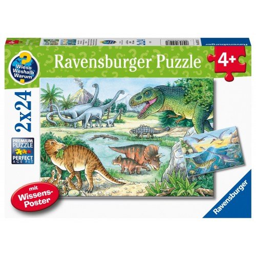 Ravensburger (5128) 2X24 Pcs Puzzle Dinosaurs - 4005556051281 - CrystalLotus.eu