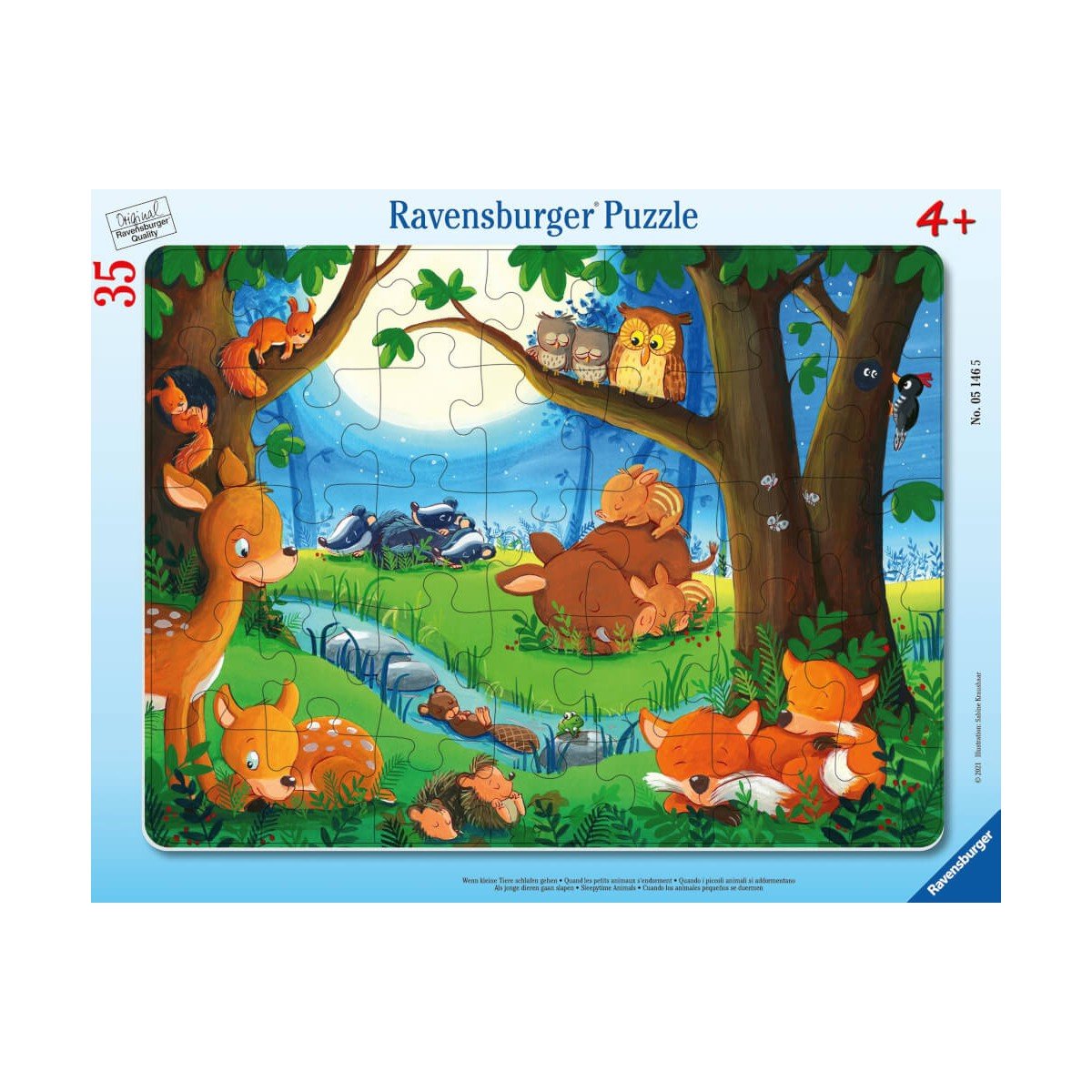 Ravensburger (5146) Puzzle - Little Animals Go to Bed - 35 piece - 4005556051465 - CrystalLotus.eu