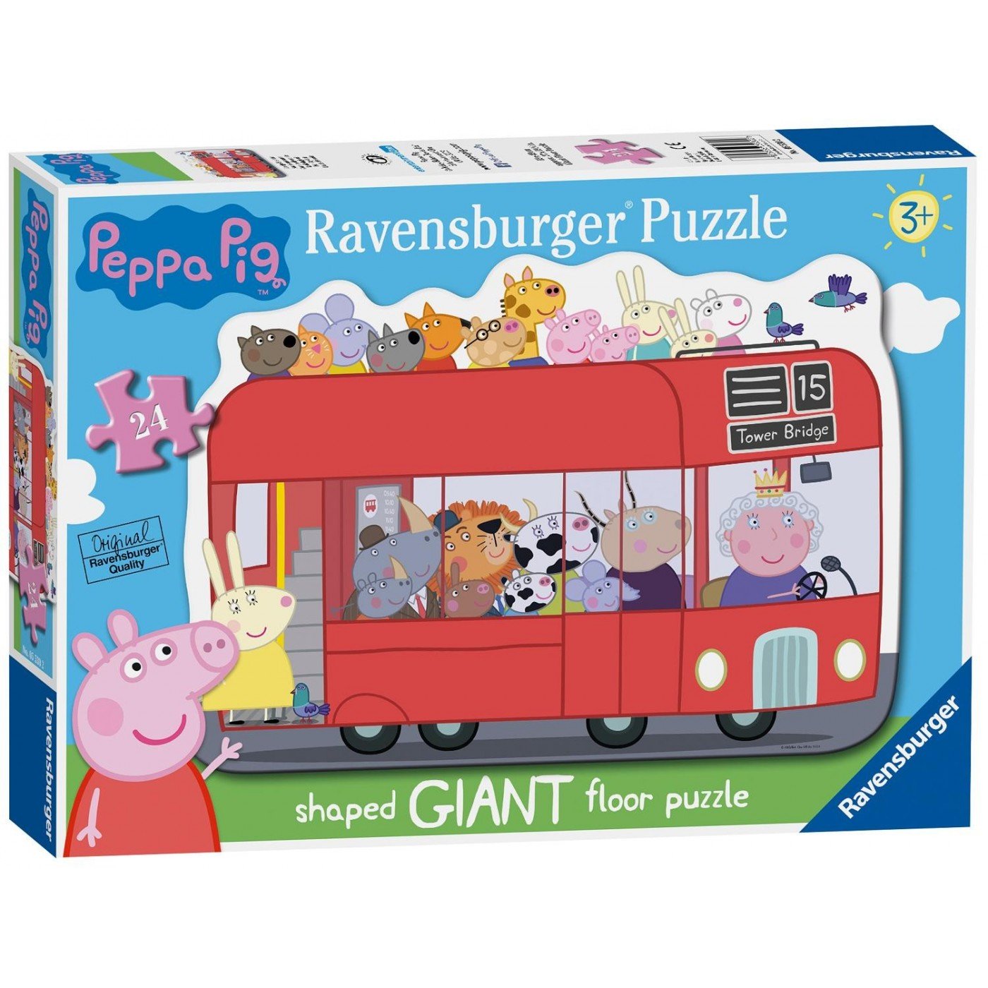 Ravensburger (5530) 24 Pcs Floor Puzzle Peppa Pig Bus - 4005556055302 - CrystalLotus.eu