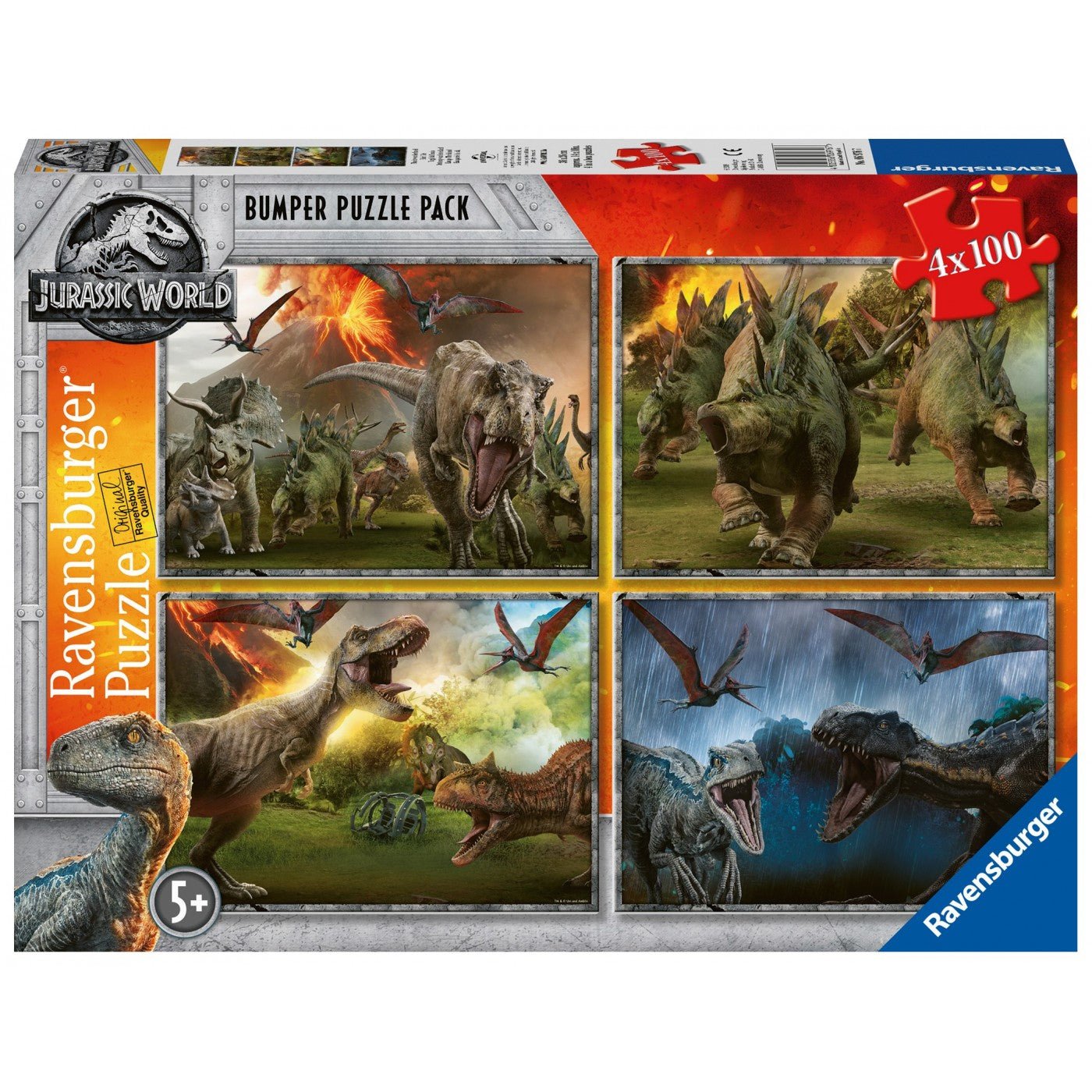 Ravensburger (6976) 4X100 Pcs Puzzles Jurassic Park - 4005556069767 - CrystalLotus.eu