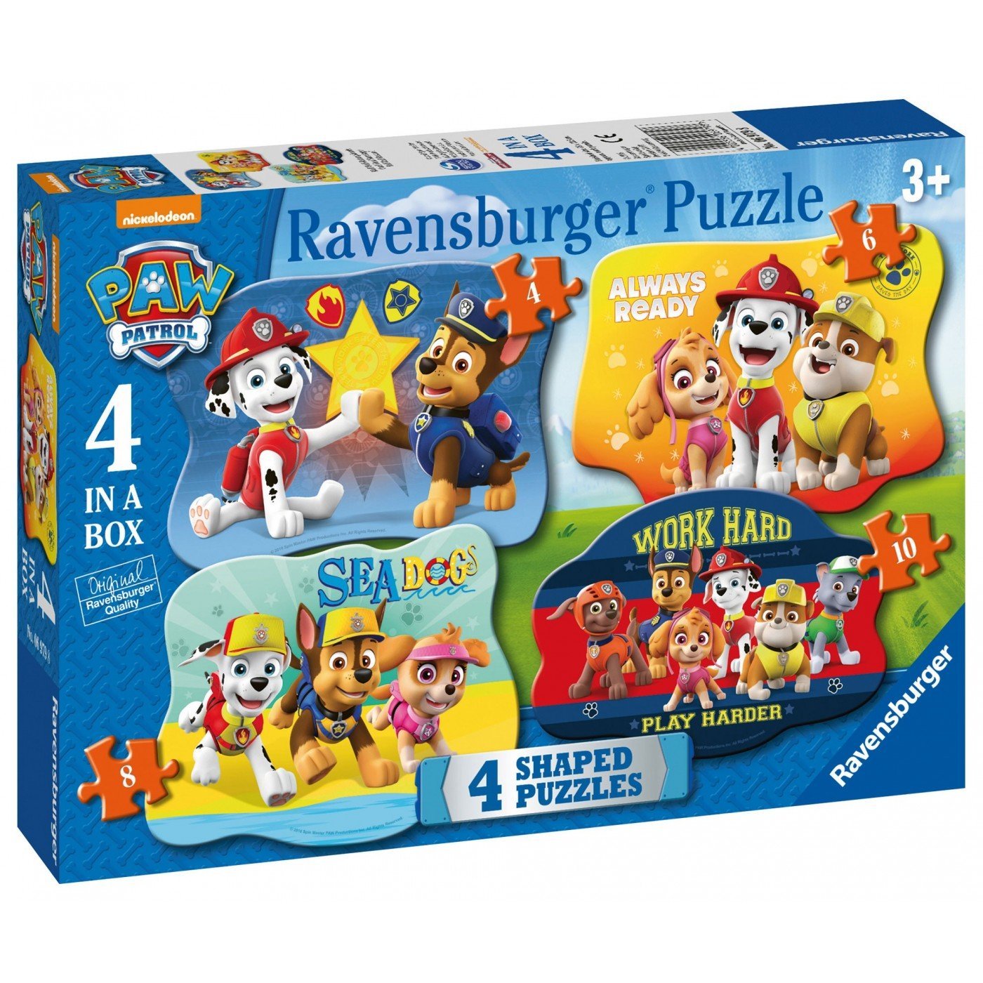 Ravensburger (6979) Paw Patrol 4 Shaped Jigsaw Puzzles - 4005556069798 - CrystalLotus.eu