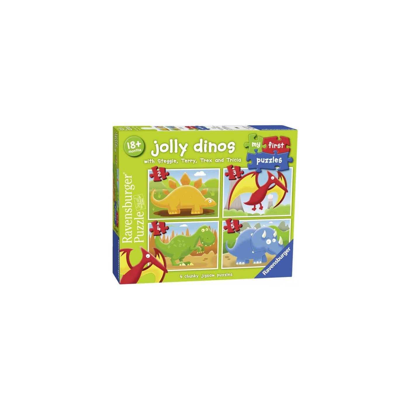 Ravensburger (7289) My First Puzzle Jolly Dinos 2, 3, 4 &amp; 5pc - 4005556072897 - CrystalLotus.eu