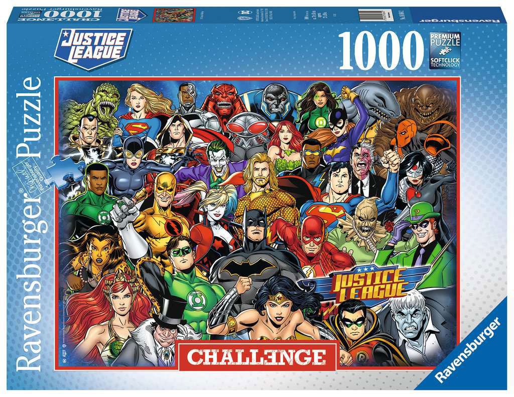 Ravensburger (76466) DC Comics - Justice League 1000 piece Challenge Jigsaw Puzzle - 4005556168842 - CrystalLotus.eu