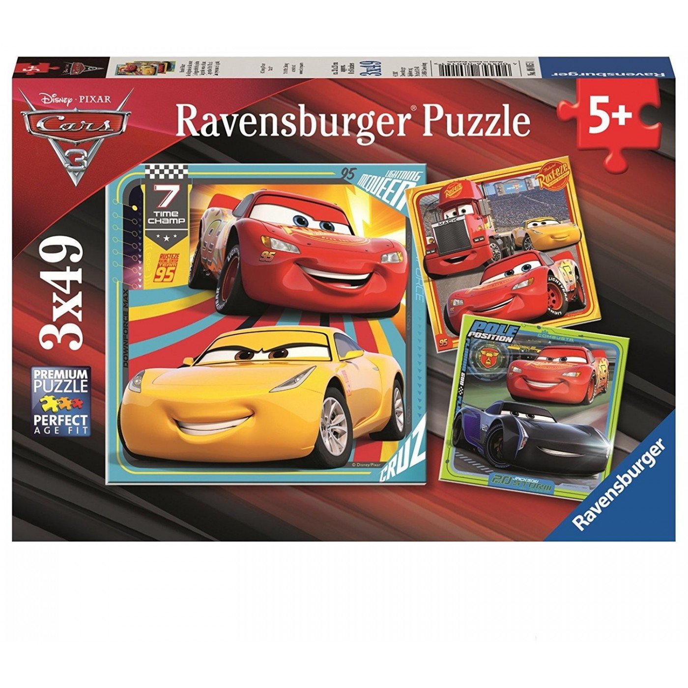 Ravensburger (8015) Puzzle 3X49 pcs Cars 3 - 4005556080151 - CrystalLotus.eu