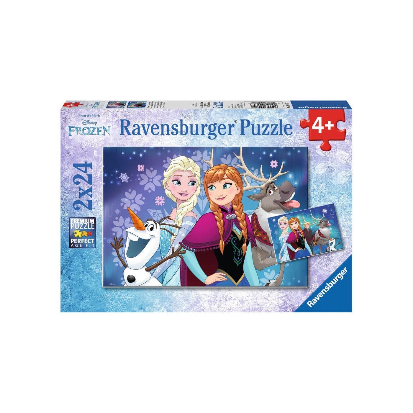 Ravensburger (9074) Puzzle 2X24 pcs Disney FrozenGlittery Snow - 4005556090747 - CrystalLotus.eu