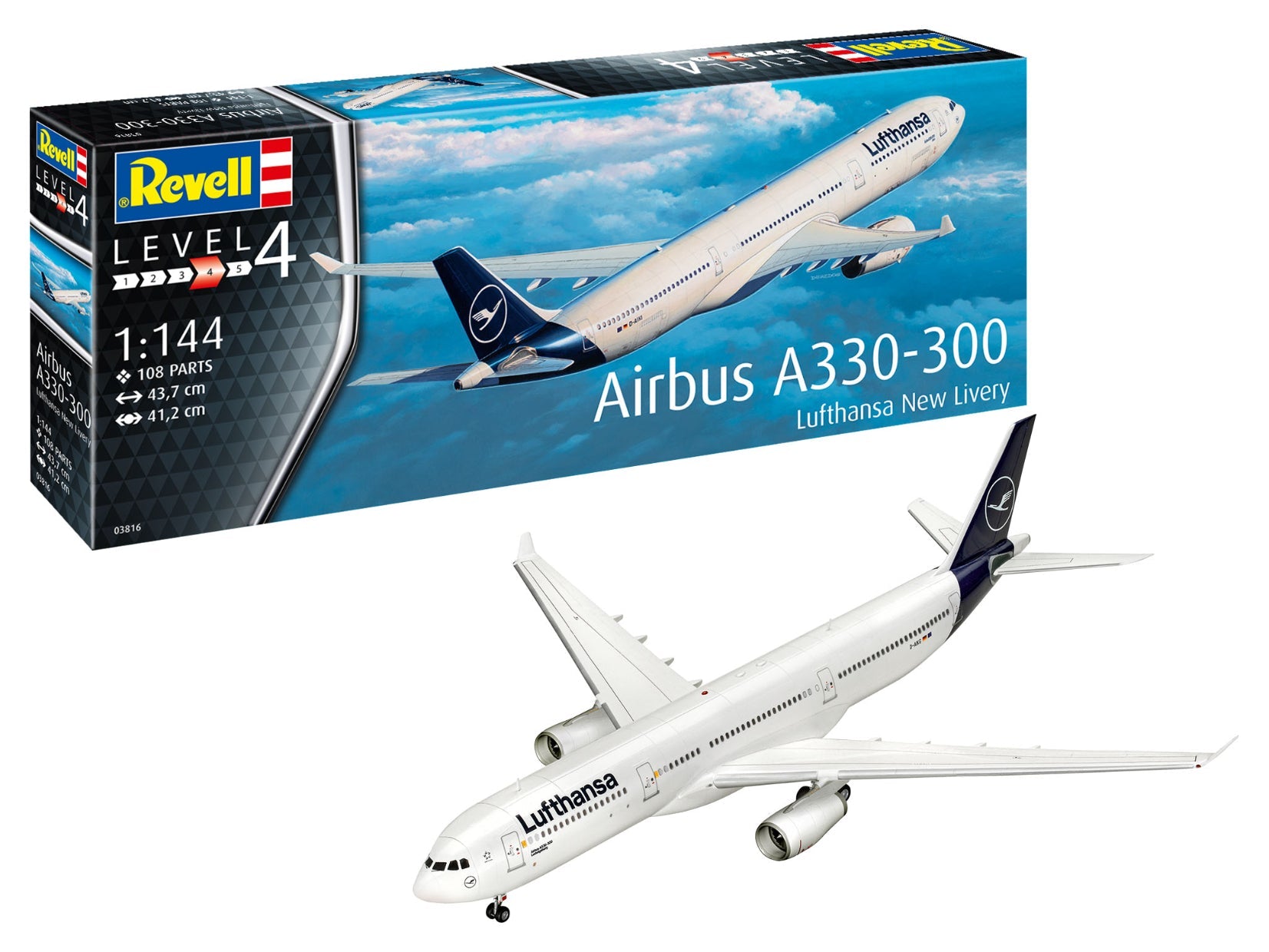 Revell Airbus A330 - 300 - Lufthansa New Livery - 4009803038162 - CrystalLotus.eu