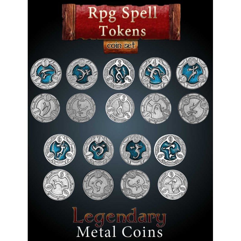 RPG Spell Tokens Rouge (22 Pcs) - 740120937373 - CrystalLotus.eu