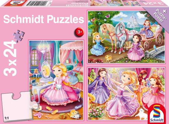 Schmidt 56217 Fairytale Princesses 3x24 pcs - 4001504562175 - CrystalLotus.eu