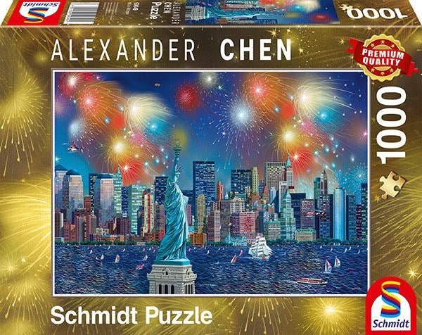 Schmidt Spiele 59649 Alexander Chen: "Statue of Liberty with Fireworks" 1000 pcs - 4001504596491 - CrystalLotus.eu