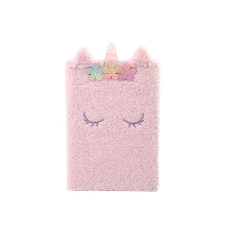 Shy Unicorn A5 Plush Lined Notebook - 5213014250162 - Crystal Lotus