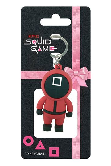 Squid Game 3D Rubber Keychain Square Guard 6 cm - 5050293393636 - CrystalLotus.eu