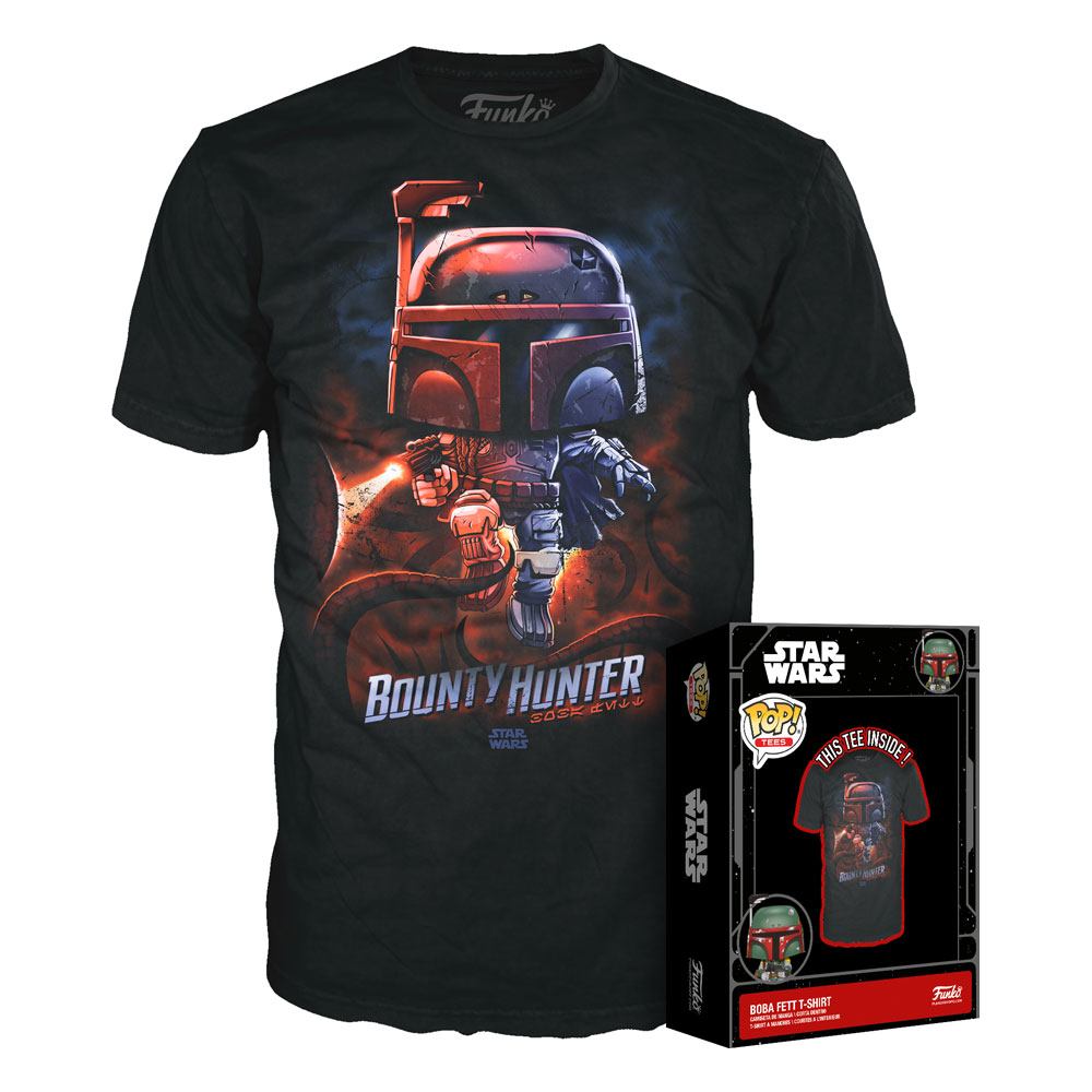 Star Wars POP! Tees T - Shirt Boba Fett Size L - 889698634052 - CrystalLotus.eu