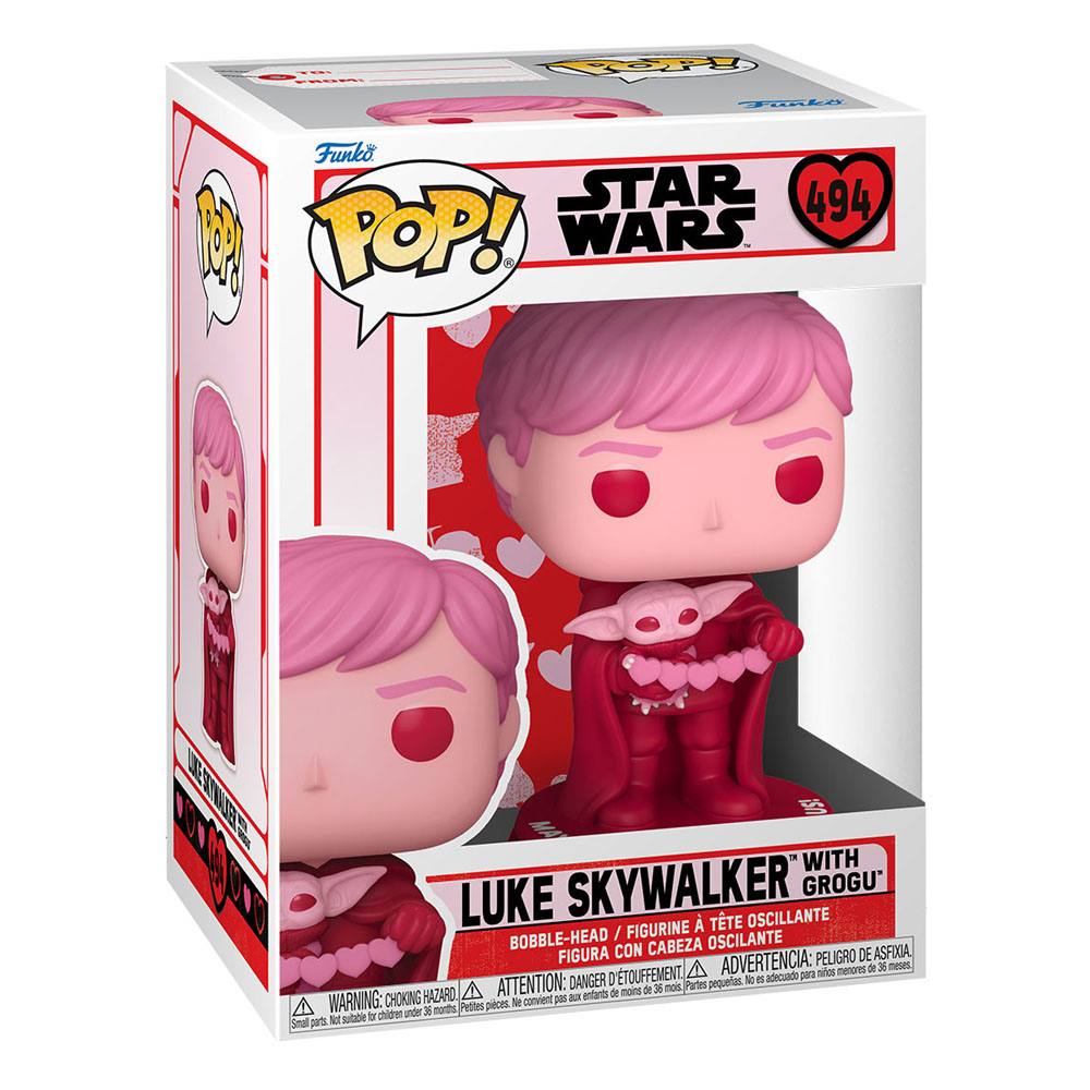 Star Wars Valentines POP! Star Wars Vinyl Figure Luke &amp; Grogu 9 cm - 889698601252 - CrystalLotus.eu