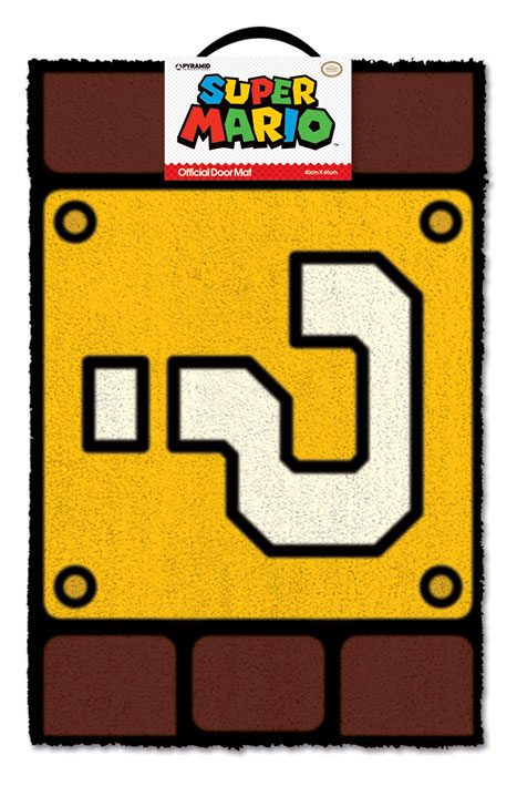 Super Mario Doormat Question Mark Block 40 x 60 cm - 5050293850849 - CrystalLotus.eu
