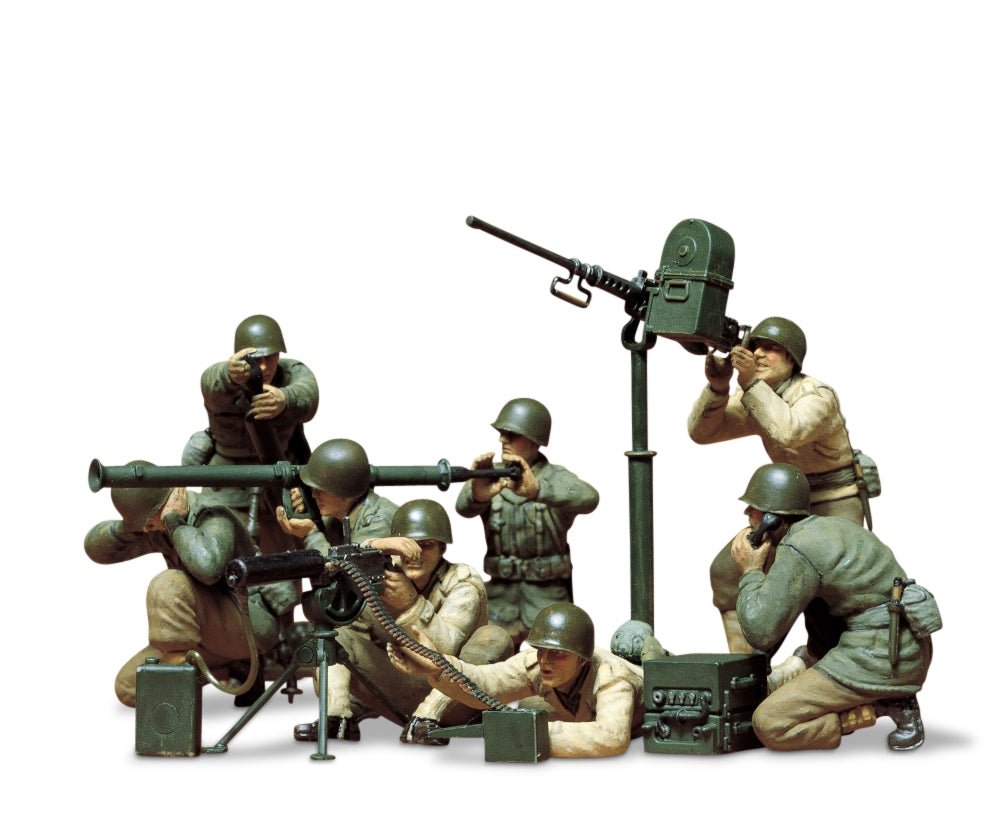 Tamiya 1:35 Figure Set - US MG/Mortar Troops (8) - 4005299005251 - CrystalLotus.eu