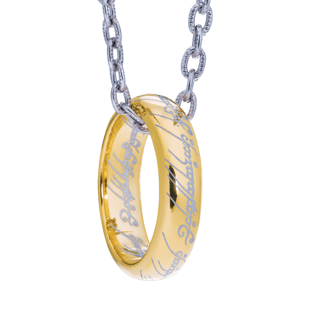 The Noble Collection - Lord of the Rings: The One Ring Ring with Chain (Sterling Silver) - 77256178 - Crystal Lotus