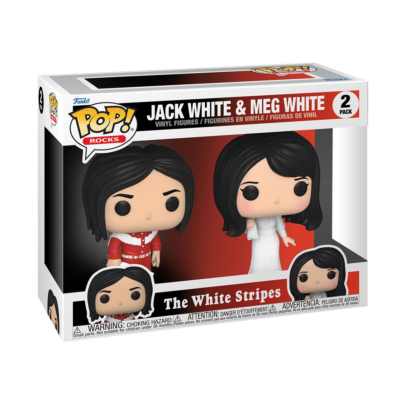 The White Stripes POP! Rocks Vinyl Figures 2 - Pack Jack White &amp; Meg White 9 cm - 889698614283 - CrystalLotus.eu