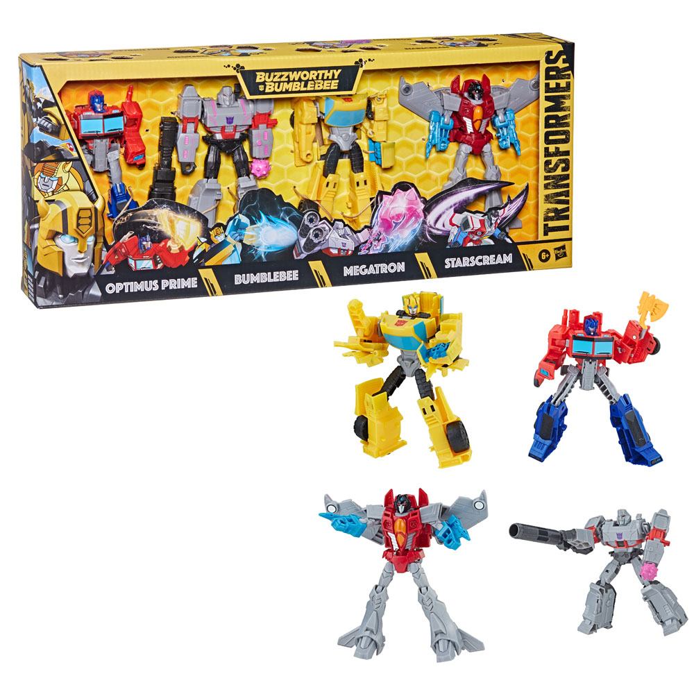 Transformers Buzzworthy Bumblebee Action Figure 4 - Pack Warriors 14 cm - 5010993891610 - CrystalLotus.eu