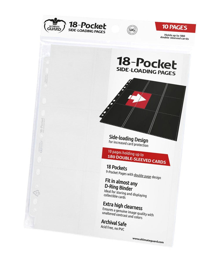 Ultimate Guard 18 - Pocket Pages Side - Loading White (10) - 4260250078372 - CrystalLotus.eu