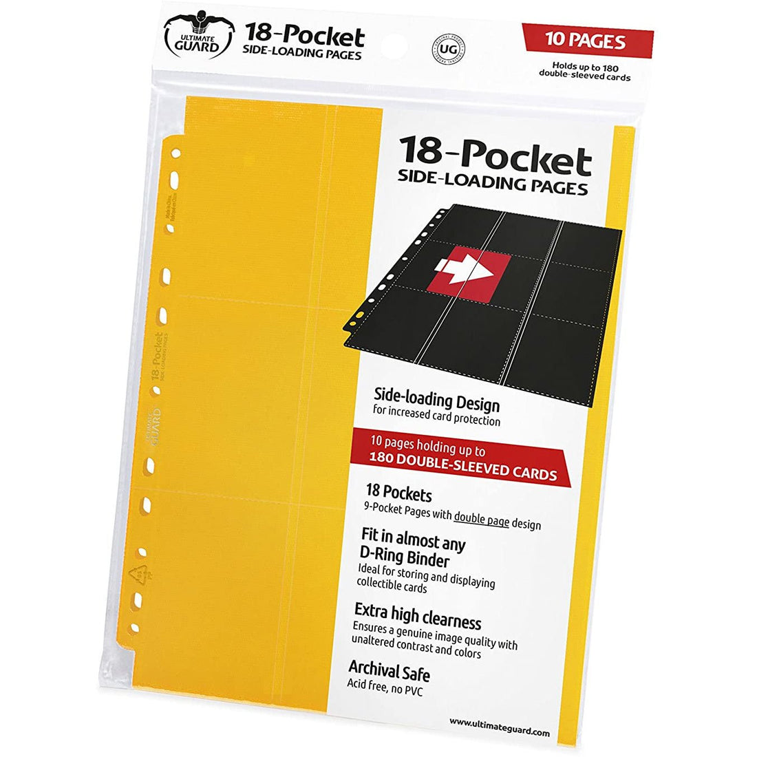 Ultimate Guard 18 - Pocket Pages Side - Loading Yellow (10) - 4260250078419 - CrystalLotus.eu