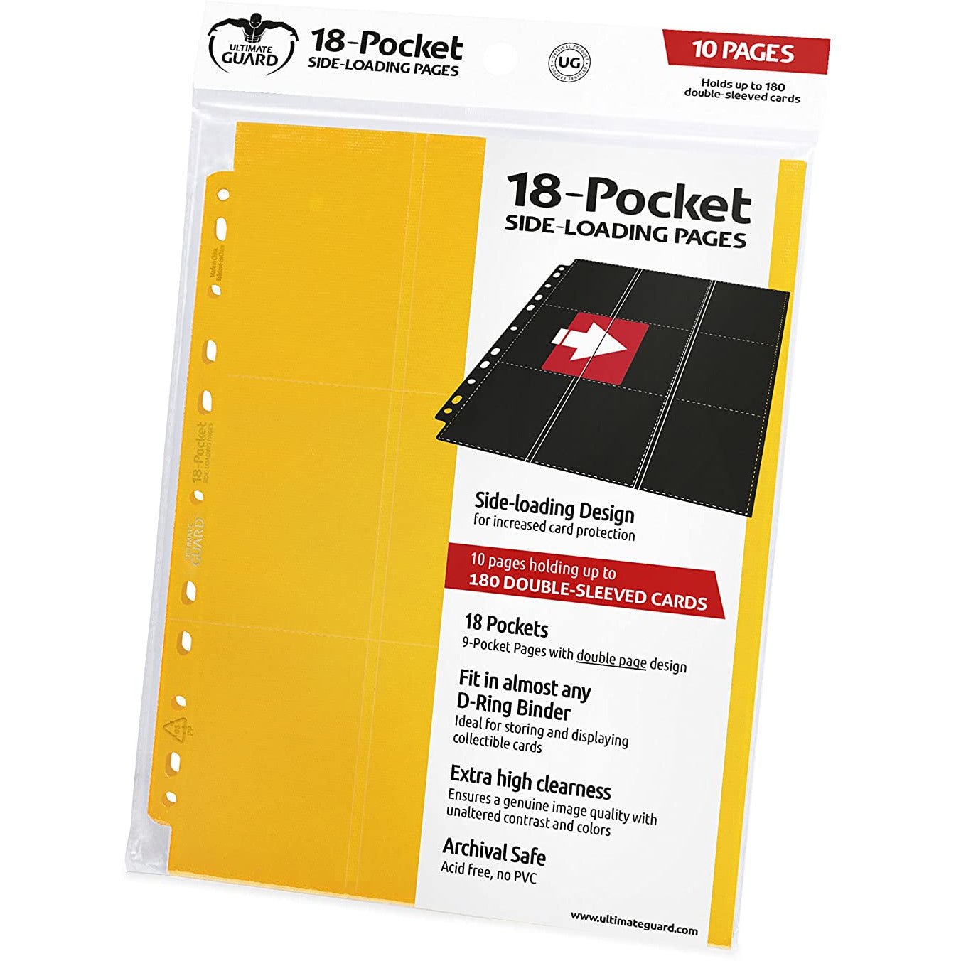 Ultimate Guard 18 - Pocket Pages Side - Loading Yellow (10) - 4260250078419 - CrystalLotus.eu