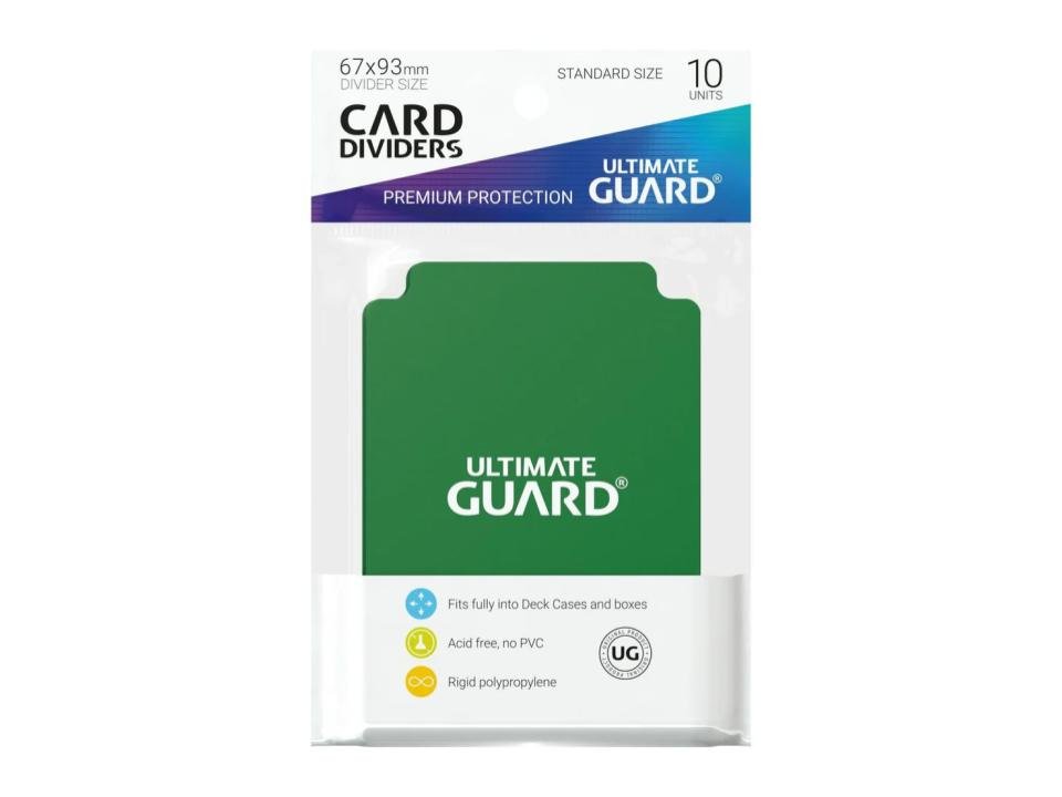 Ultimate Guard Card Dividers Standard Size Green (10) - 4260250077344 - CrystalLotus.eu