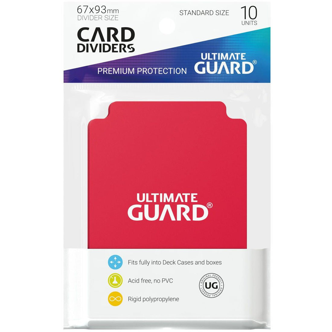 Ultimate Guard Card Dividers Standard Size Red (10) - 4260250077351 - CrystalLotus.eu