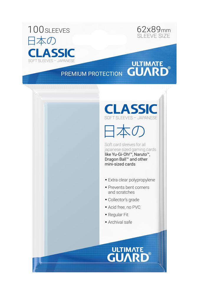 Ultimate Guard Classic Soft Sleeves Japanese Size Transparent (100) - 4260250072189 - CrystalLotus.eu