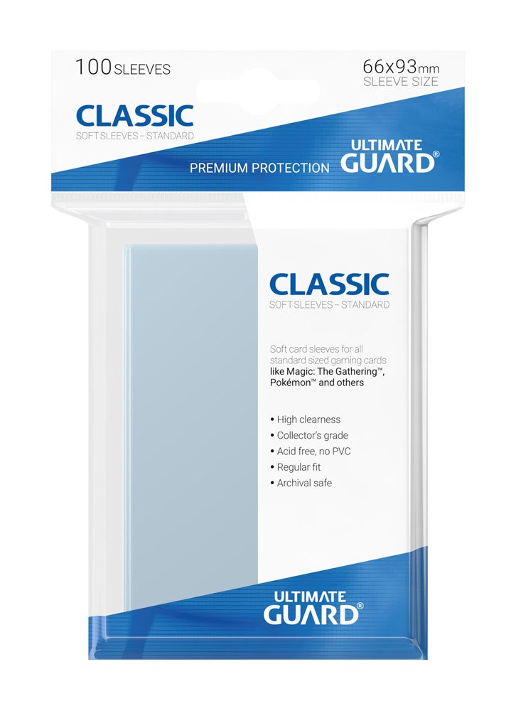 Ultimate Guard Classic Soft Sleeves Standard Size Transparent (100) - 4260250071014 - CrystalLotus.eu