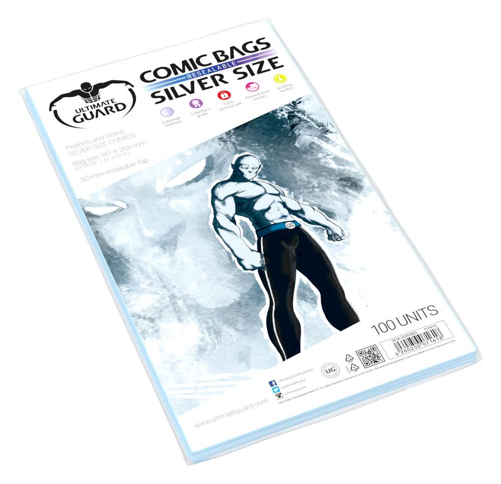 Ultimate Guard Comic Bags Resealable Silver Size (100) - 4260250071618 - CrystalLotus.eu