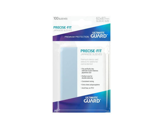 Ultimate Guard Precise - Fit Sleeves Japanese Size Transparent (100) - 4260250072196 - CrystalLotus.eu