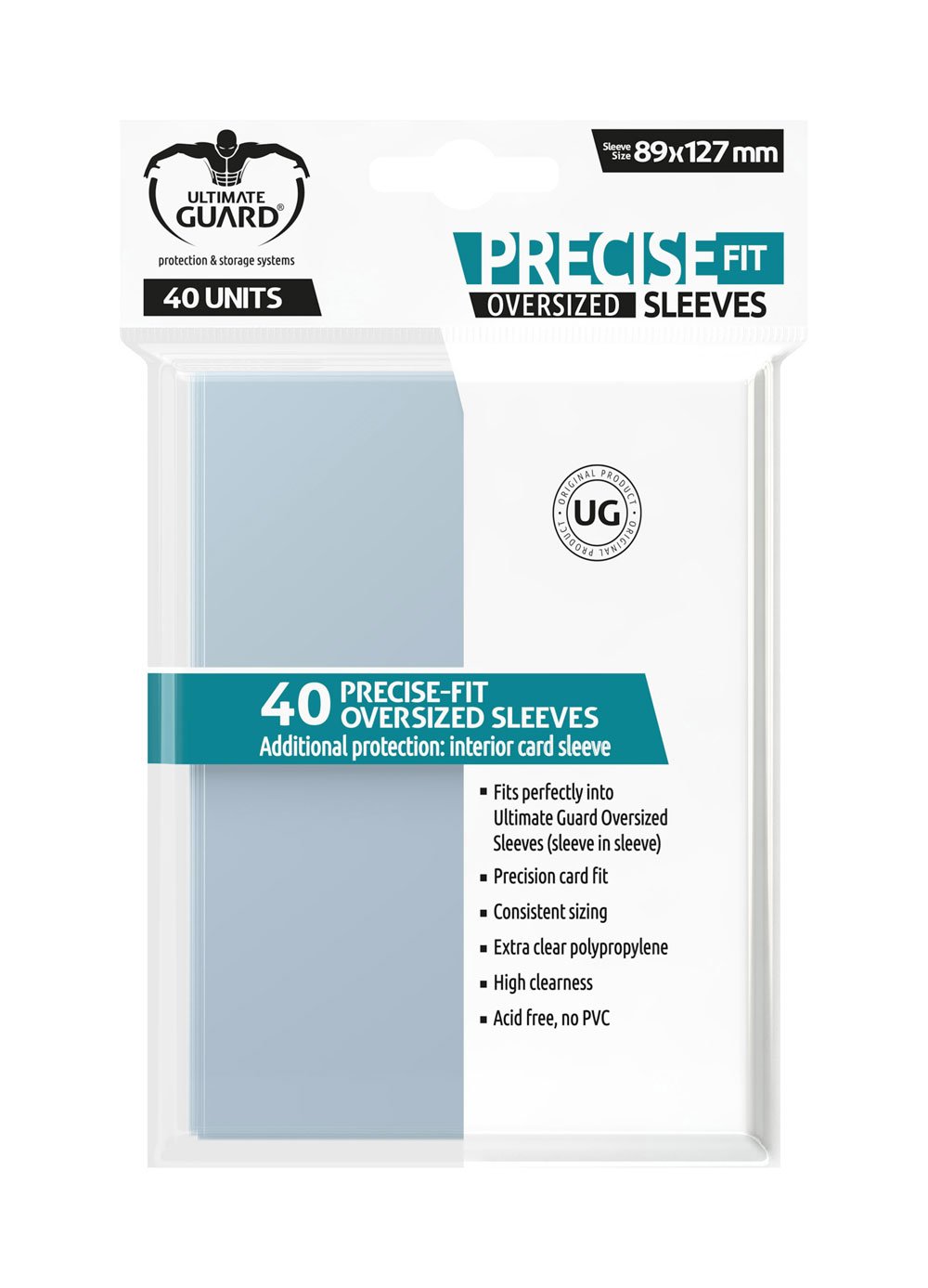 Ultimate Guard Precise - Fit Sleeves Oversized Transparent (89 x 127 mm) (40) - 4260250078815 - CrystalLotus.eu