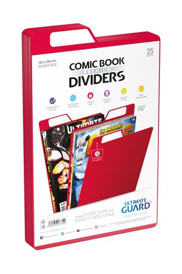 Ultimate Guard Premium Comic Book Dividers Red (25) - 4260250077320 - CrystalLotus.eu