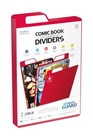 Ultimate Guard Premium Comic Book Dividers Red (25) - 4260250077320 - CrystalLotus.eu