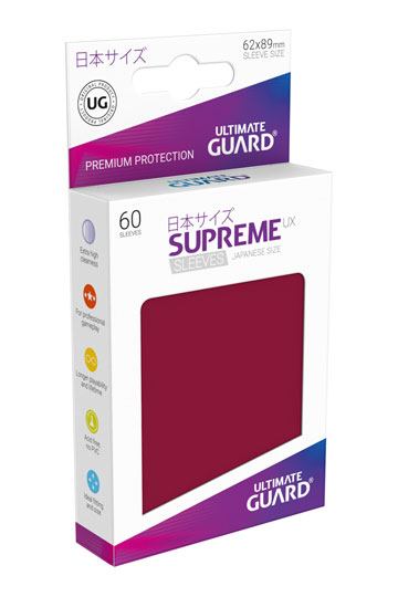 Ultimate Guard Supreme UX Sleeves Japanese Size Burgundy (60) - 4056133004527 - CrystalLotus.eu