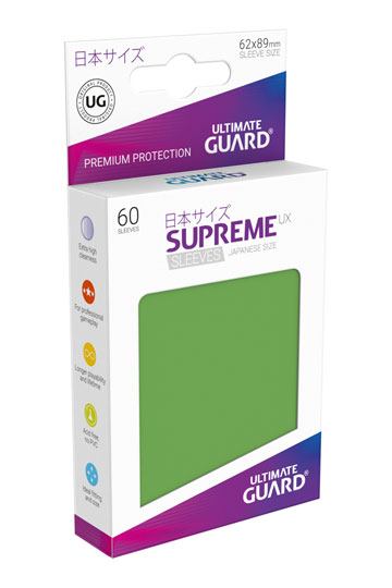 Ultimate Guard Supreme UX Sleeves Japanese Size Green (60) - 4056133003391 - CrystalLotus.eu