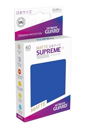 Ultimate Guard Supreme UX Sleeves Japanese Size Matte Blue (60) - 4056133003643 - CrystalLotus.eu