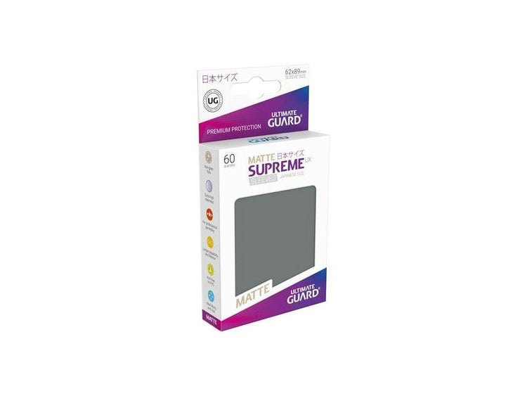 Ultimate Guard Supreme UX Sleeves Japanese Size Matte Dark Grey (60) - 4056133003544 - CrystalLotus.eu