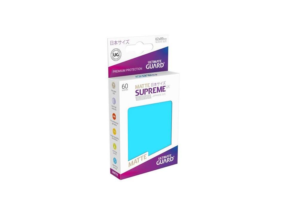 Ultimate Guard Supreme UX Sleeves Japanese Size Matte Light Blue (60) - 4056133003629 - CrystalLotus.eu