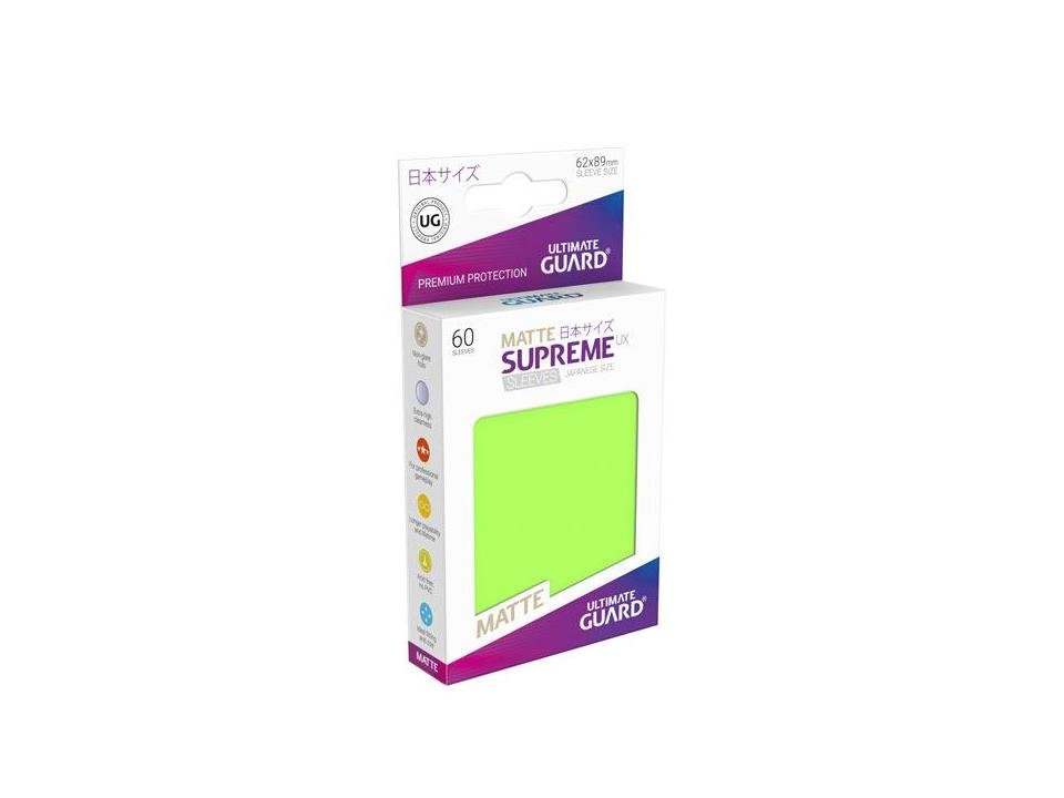 Ultimate Guard Supreme UX Sleeves Japanese Size Matte Light Green (60) - 4056133003575 - CrystalLotus.eu