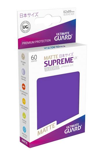 Ultimate Guard Supreme UX Sleeves Japanese Size Matte Purple (60) - 4056133003650 - CrystalLotus.eu