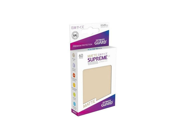 Ultimate Guard Supreme UX Sleeves Japanese Size Matte Sand (60) - 4056133003704 - CrystalLotus.eu