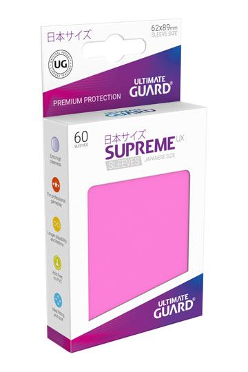 Ultimate Guard Supreme UX Sleeves Japanese Size Pink (60) - 4056133003476 - CrystalLotus.eu