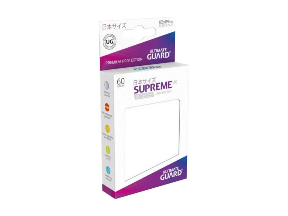 Ultimate Guard Supreme UX Sleeves Japanese Size Transparent (60) - 4056133003377 - CrystalLotus.eu