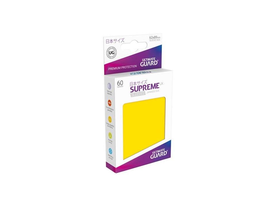 Ultimate Guard Supreme UX Sleeves Japanese Size Yellow (60) - 4056133003506 - CrystalLotus.eu