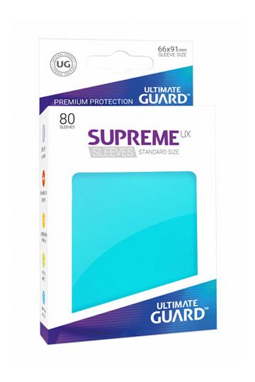 Ultimate Guard Supreme UX Sleeves Standard Size Aquamarine (80) - 4056133003049 - CrystalLotus.eu