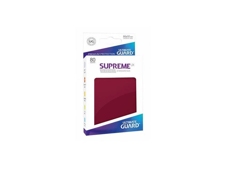 Ultimate Guard Supreme UX Sleeves Standard Size Burgundy (80) - 4056133004503 - CrystalLotus.eu