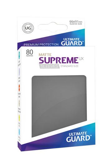 Ultimate Guard Supreme UX Sleeves Standard Size Matte Dark Grey (80) - 4056133003162 - CrystalLotus.eu